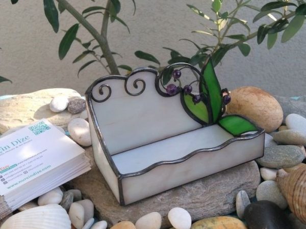 Ametyst Stained Glass Business Card Holder 01
