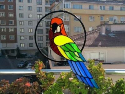 Macaw_Parrot Stained_Glass_SunCather-4