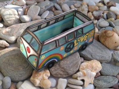 Hippie Van Stained Glass Business Card Holder-horizantal-06
