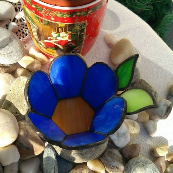 Floral Stained Glass Candle Holder » Nurçin Dize Vitray & Mozaik